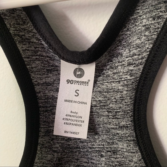 90 Degree by Reflex Grey & Black Racerback Sports Bra - Picture 4 of 6